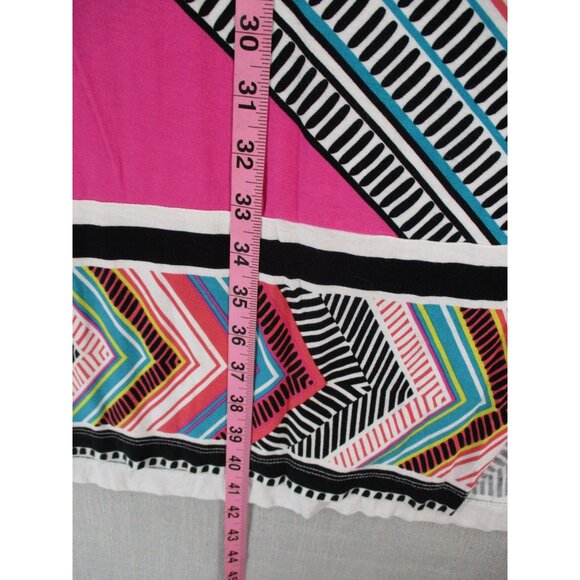 Black & Multicolor Geometric Maxi Skirt XL Made In Cambodia - Picture 6 of 8